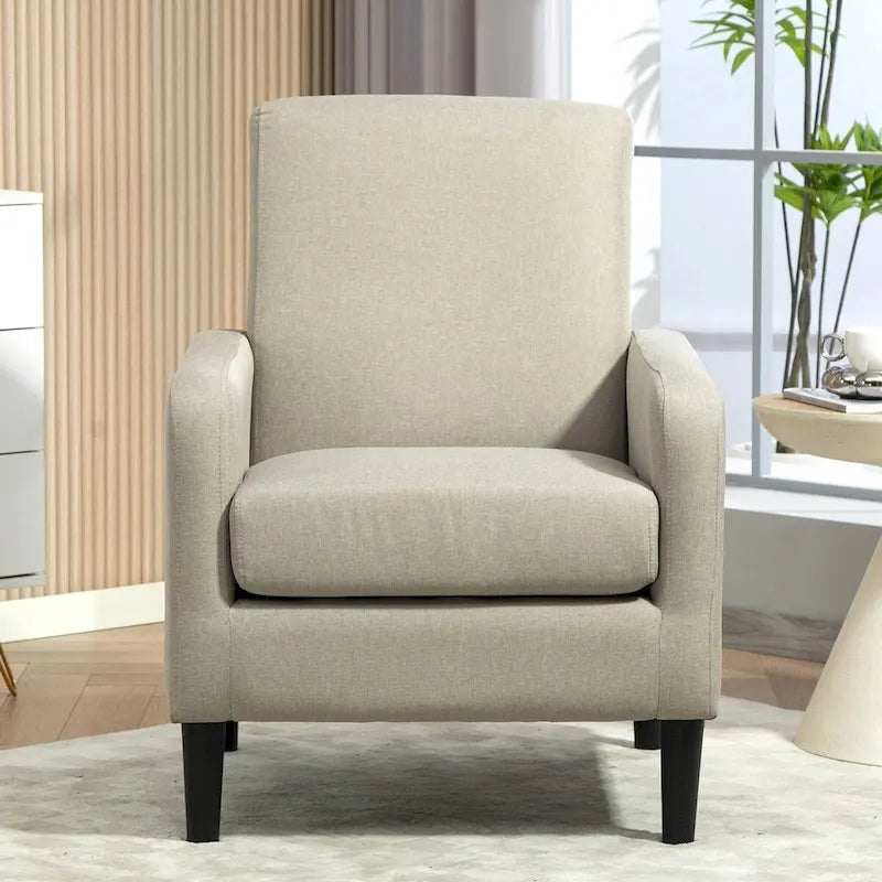 Fauteuil d'appoint avec structure en bois massif et assise rembourrée