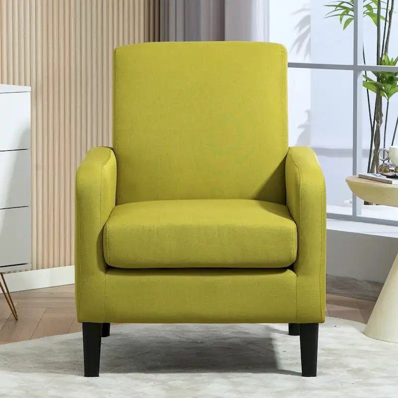 Fauteuil d'appoint avec structure en bois massif et assise rembourrée