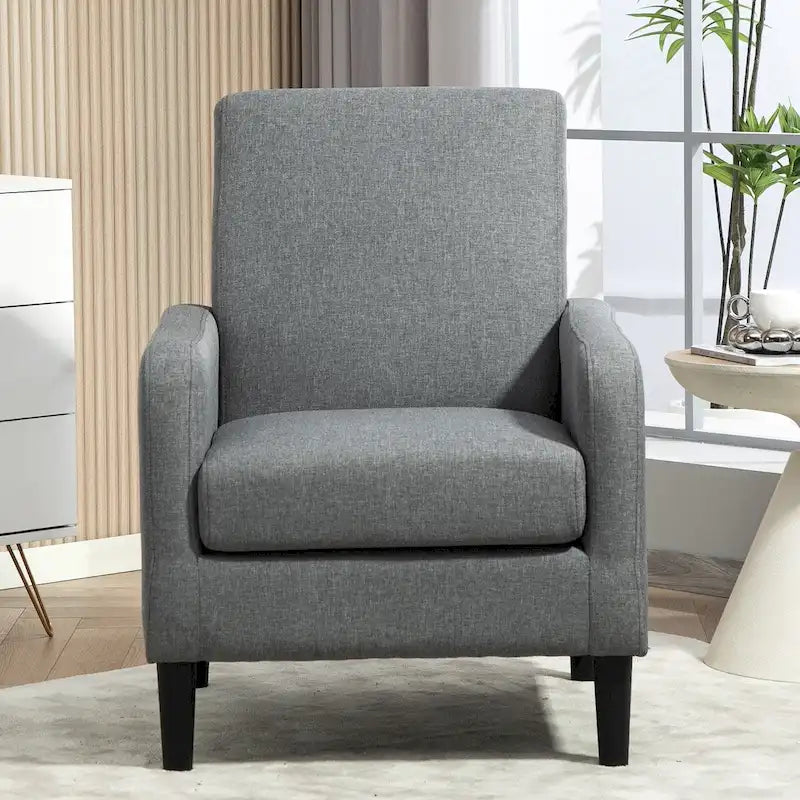 Fauteuil d'appoint avec structure en bois massif et assise rembourrée