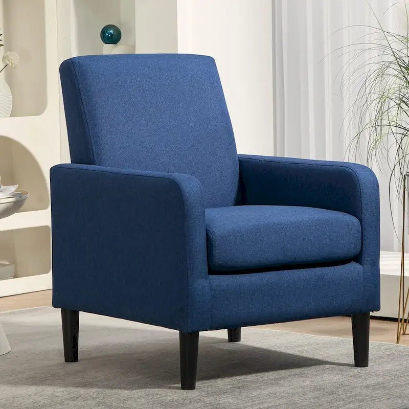 Fauteuil d'appoint avec structure en bois massif et assise rembourrée