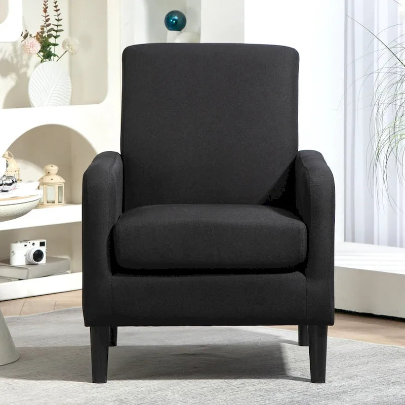 Fauteuil d'appoint avec structure en bois massif et assise rembourrée