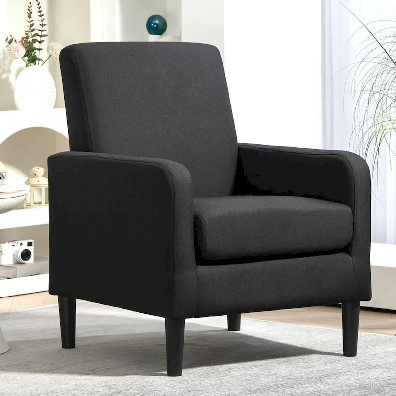 Fauteuil d'appoint avec structure en bois massif et assise rembourrée
