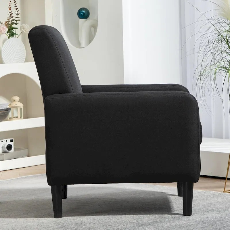 Fauteuil d'appoint avec structure en bois massif et assise rembourrée