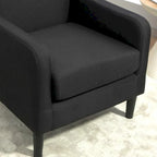 Fauteuil d'appoint avec structure en bois massif et assise rembourrée