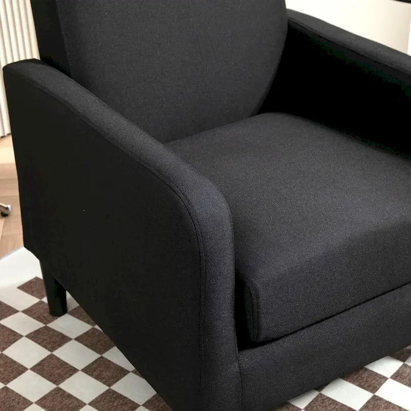 Fauteuil d'appoint avec structure en bois massif et assise rembourrée