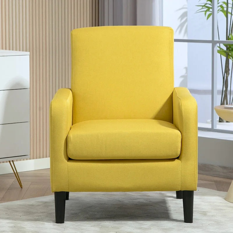 Fauteuil d'appoint avec structure en bois massif et assise rembourrée