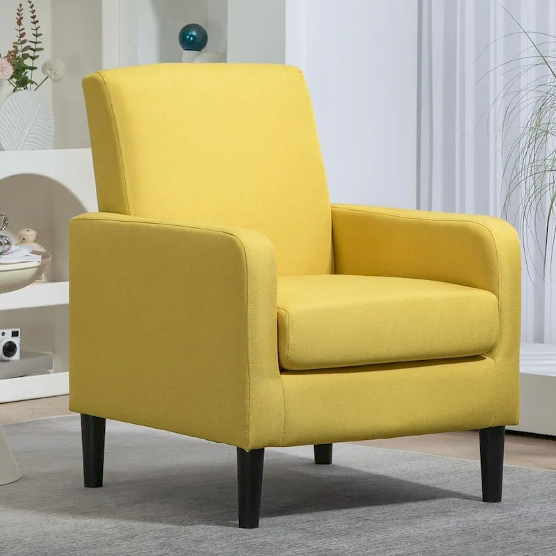 Fauteuil d'appoint avec structure en bois massif et assise rembourrée