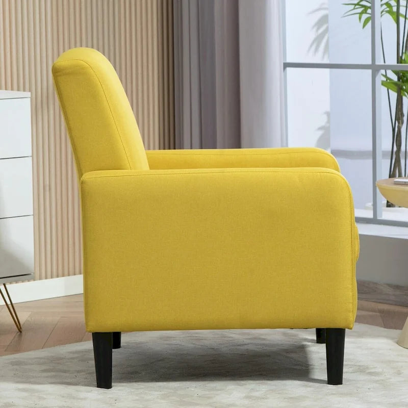Fauteuil d'appoint avec structure en bois massif et assise rembourrée