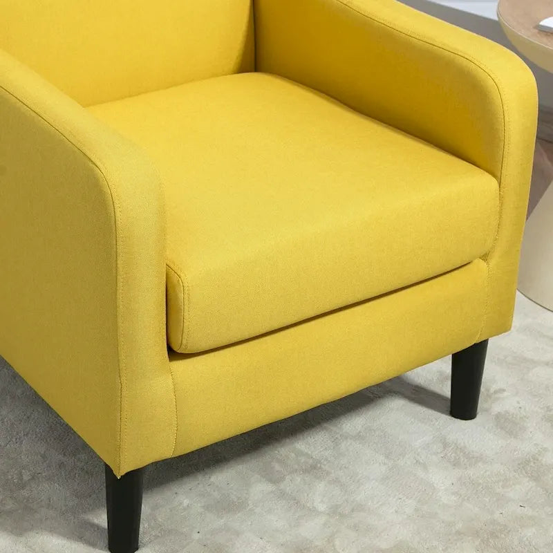 Fauteuil d'appoint avec structure en bois massif et assise rembourrée