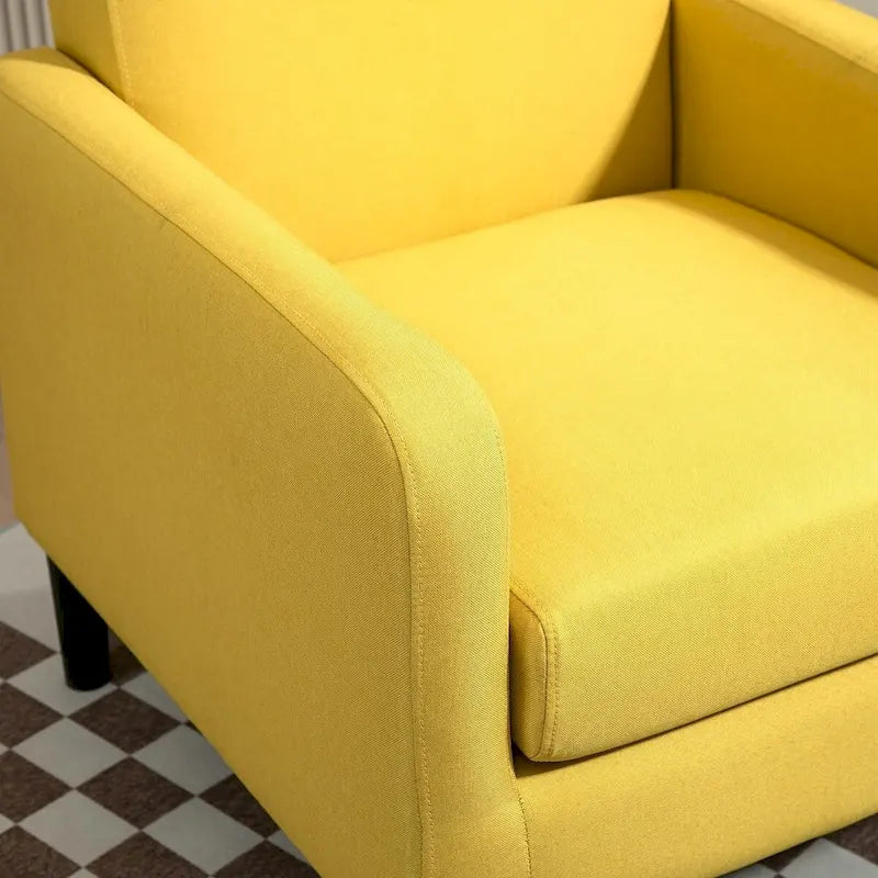 Fauteuil d'appoint avec structure en bois massif et assise rembourrée