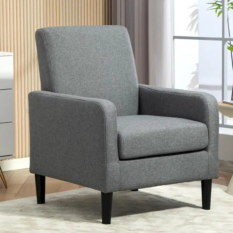 Fauteuil d'appoint avec structure en bois massif et assise rembourrée