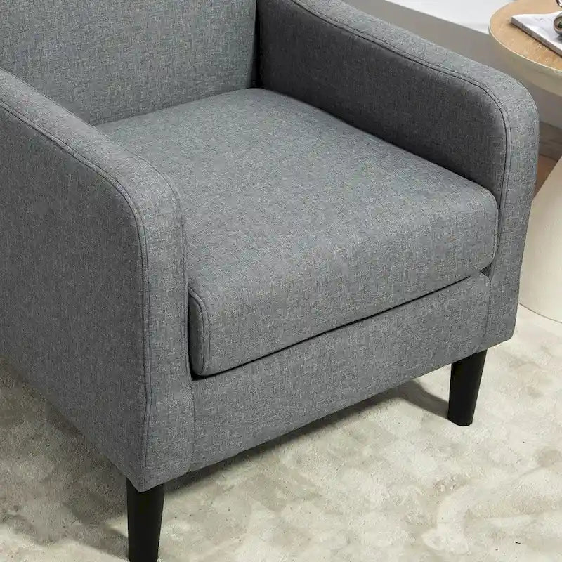 Fauteuil d'appoint avec structure en bois massif et assise rembourrée