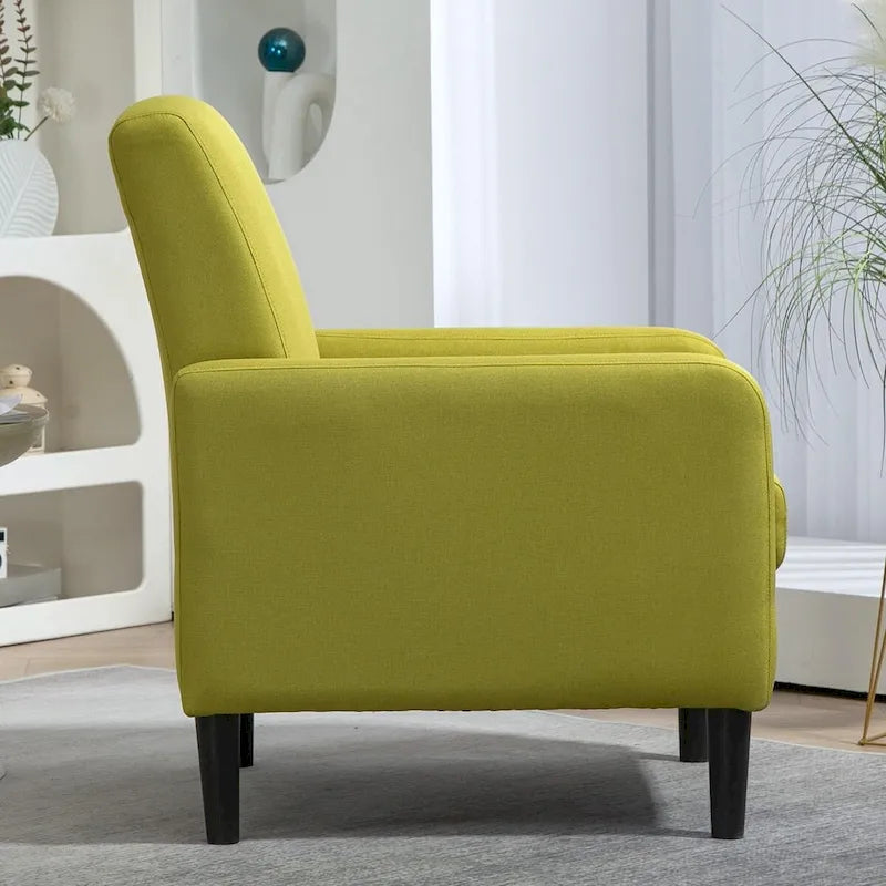 Fauteuil d'appoint avec structure en bois massif et assise rembourrée